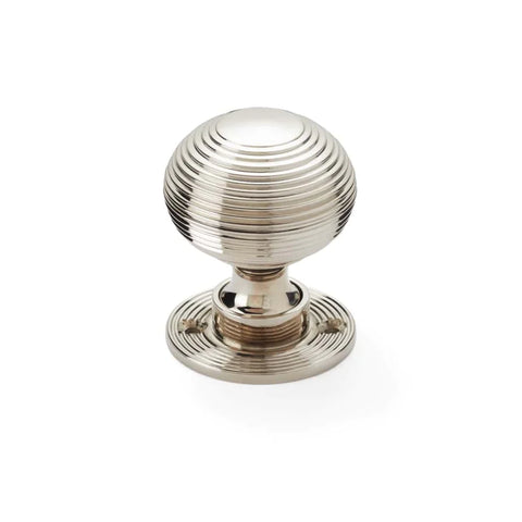 Black Brass Rim Latch Lock Heavy Polished Nickel Beehive Door Knobs