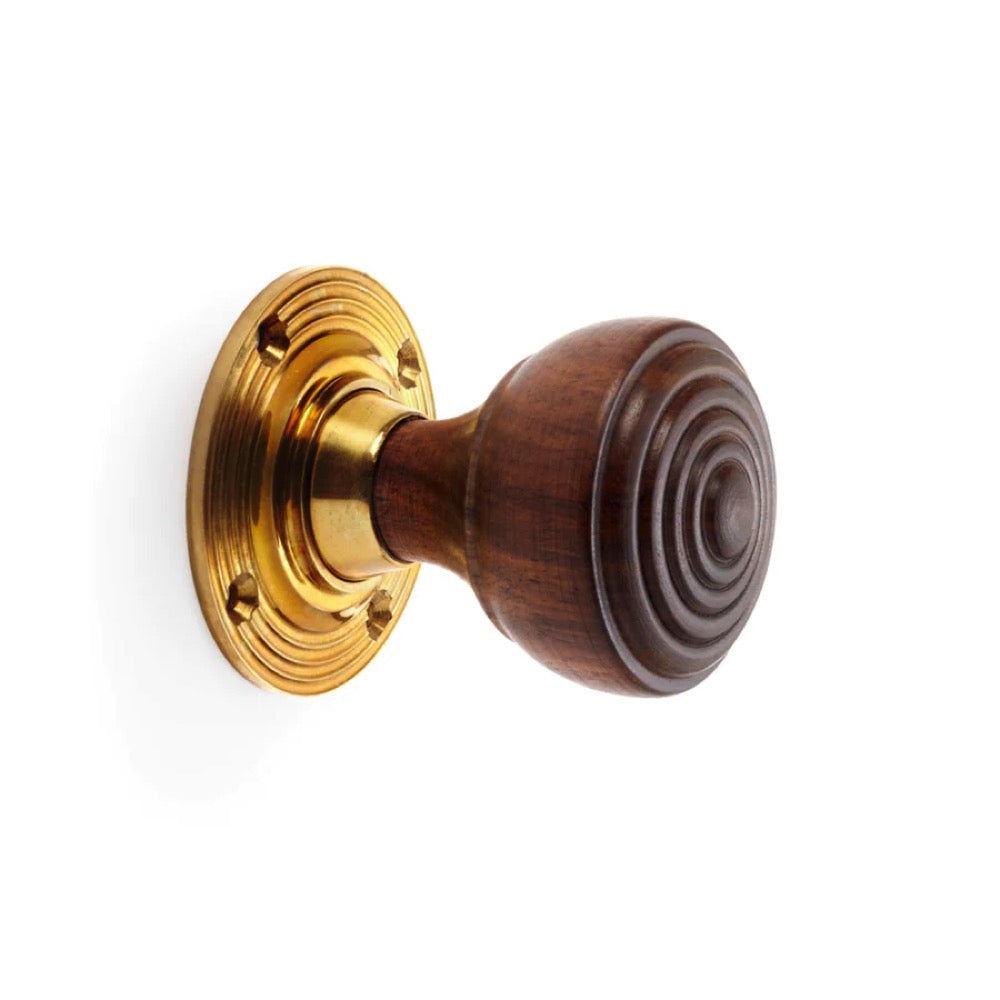 Black Brass Rim Latch Lock Rosewood Polished Brass Ringed Door Knobs ...