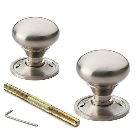 Black Brass Rim Latch Lock Satin Nickel Cottage Door Knobs