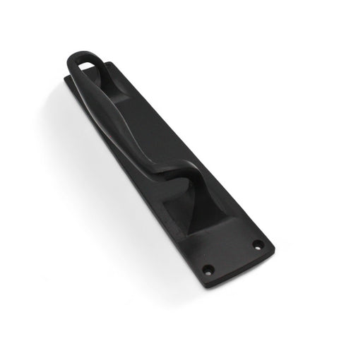 Black Cast Iron Door Pull Handle On Backplate 300mm x 60mm
