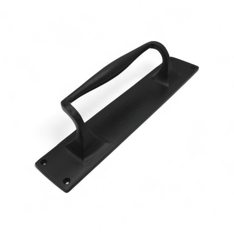 Black Cast Iron Door Pull Handle On Backplate 300mm x 60mm
