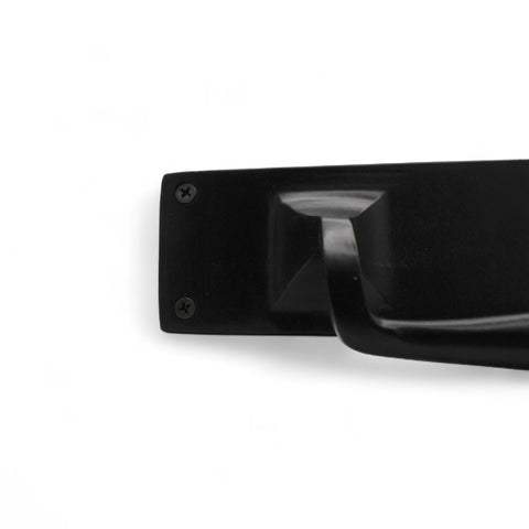 Black Cast Iron Door Pull Handle On Backplate 300mm x 60mm