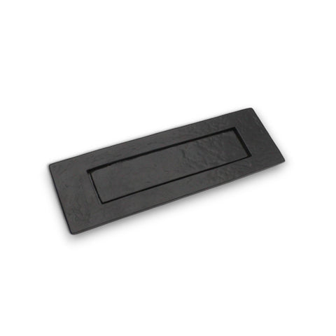 Black Cast Iron Letter Box Plate 256 x 82mm