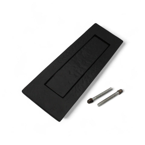 Black Cast Iron Letter Box Plate 256 x 82mm