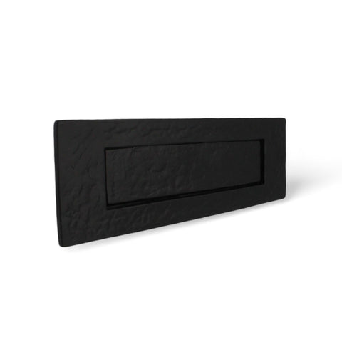 Black Cast Iron Letter Box Plate 256 x 82mm