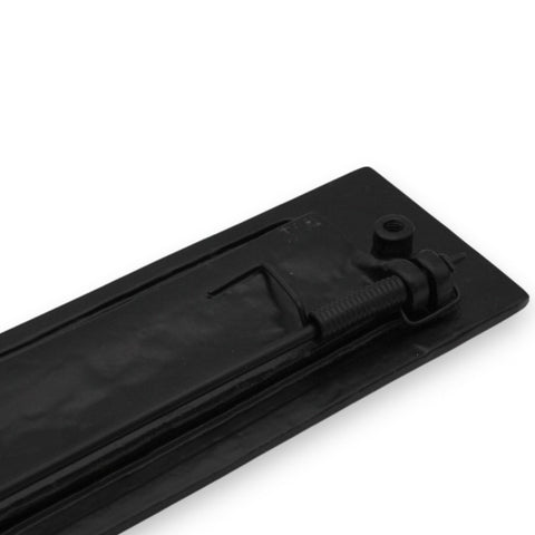 Black Cast Iron Letter Box Plate 256 x 82mm