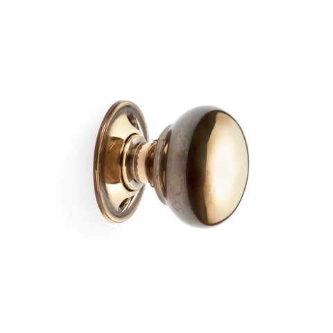Cast Iron Floral Rim Lock 40mm Aged Brass Cottage Door Knobs