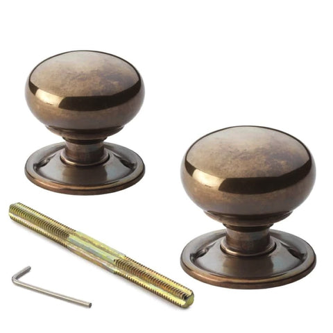 Cast Iron Floral Rim Lock Antique Cottage Door Knobs
