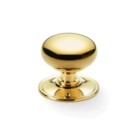 Cast Iron Floral Rim Lock Polished Brass Cottage Door Knobs