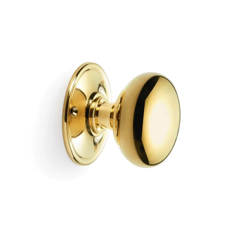 Cast Iron Floral Rim Lock Polished Brass Cottage Door Knobs