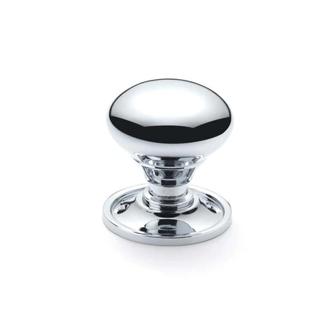 Cast Iron Floral Rim Lock Polished Chrome Cottage Door Knobs
