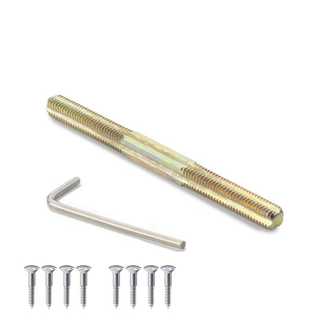 Door knob fitting kit with threaded spindle, Allen key and fixing screws