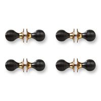Thumbnail for 4 pairs ebonised aged brass beehive door knobs