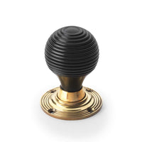 Thumbnail for Ebonised & Aged Brass Beehive Door Knobs