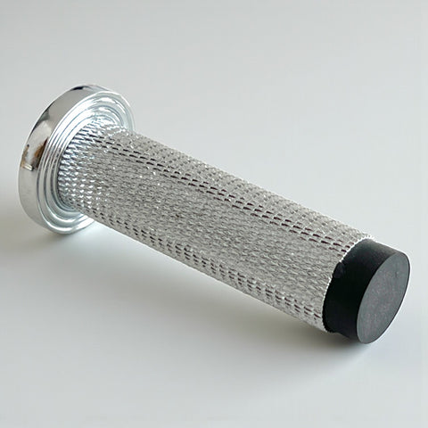 Knurled Cylinder Door Stop Reeded Backplate - Polished Chrome