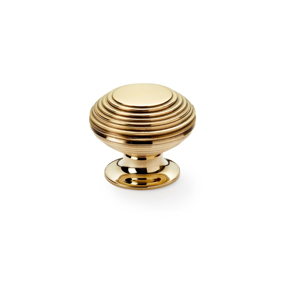 Large Aged Brass Beehive Cupboard Knob