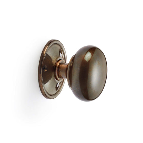 Large Antique Solid Brass Cottage Rim Mortice Door Knob Knobs Pair 65mm Set