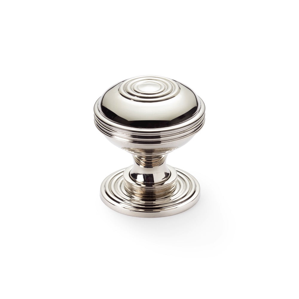 Large Polished Nickel Bloxwich Cupboard Knob, Made From Solid Brass