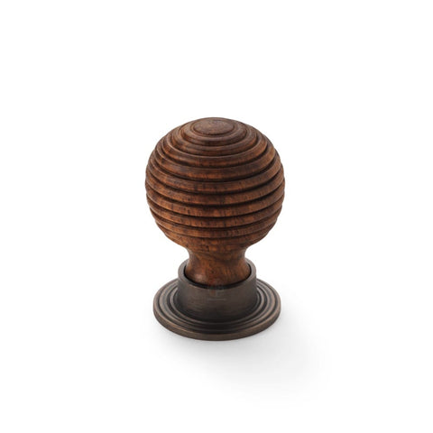 Large Rosewood Matt Antique Beehive Cupboard Knob