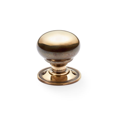 Large Victorian Gothic Rim Lock 40mm Aged Brass Cottage Door Knobs