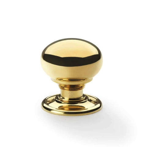 Large Victorian Gothic Rim Lock 40mm Polished Brass Cottage Door Knobs