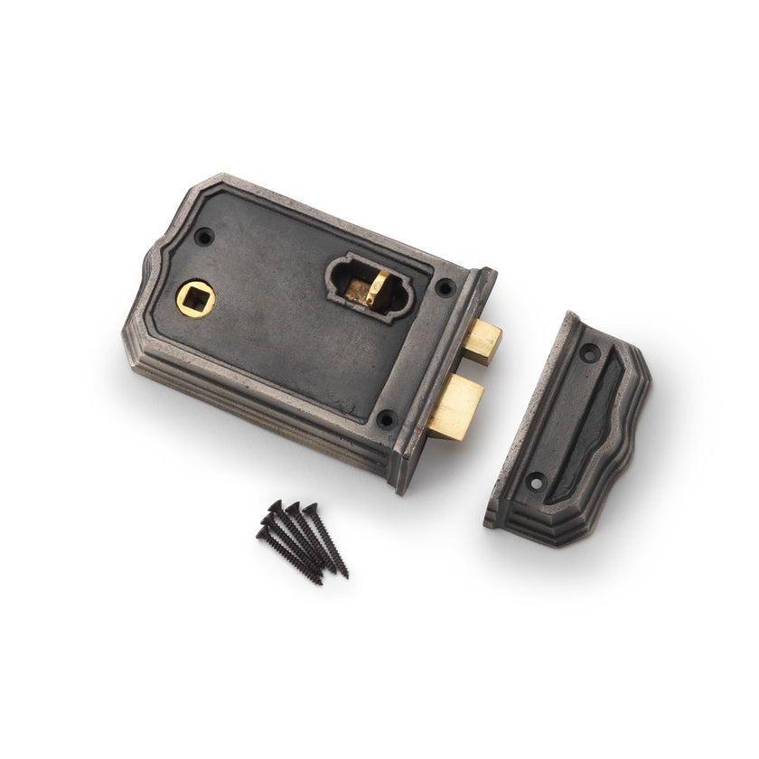 Large Victorian Gothic Rim Lock | Traditional Cast Iron Design – ABHardware