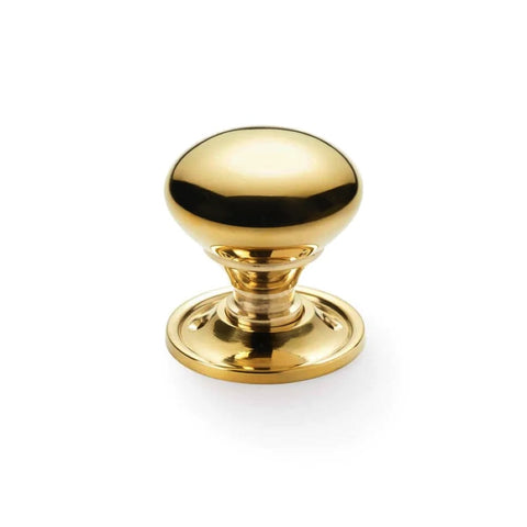 Large Victorian Gothic Rim Lock Polished Brass Cottage Door Knobs