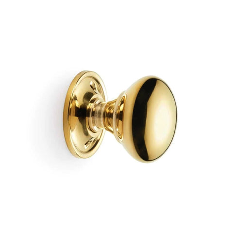 Large Victorian Gothic Rim Lock Polished Brass Cottage Door Knobs