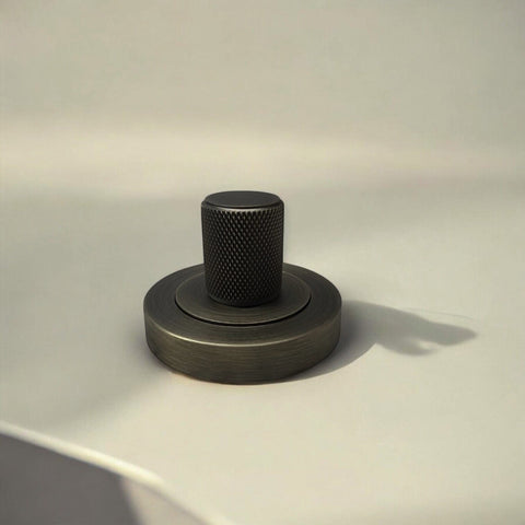 Matt Antique Brass Knurled Bathroom Thumb Turn Release Door Internal Reeded