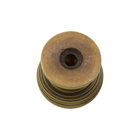 Rear View of 30mm Solid Brass Antique Brass Beehive Cupboard Knob
