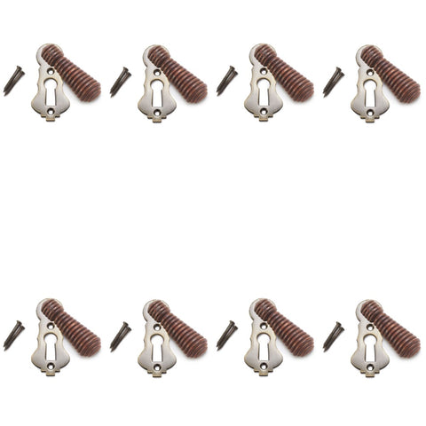 Pack of 8 Rosewood Antique Brass Beehive Escutcheons