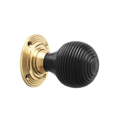 Pewter Cast Iron Davenport Rim Lock Ebonised Polished Brass Beehive Door Knobs