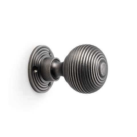 Pewter Cast Iron Davenport Rim Lock Pewter Beehive Door Knobs