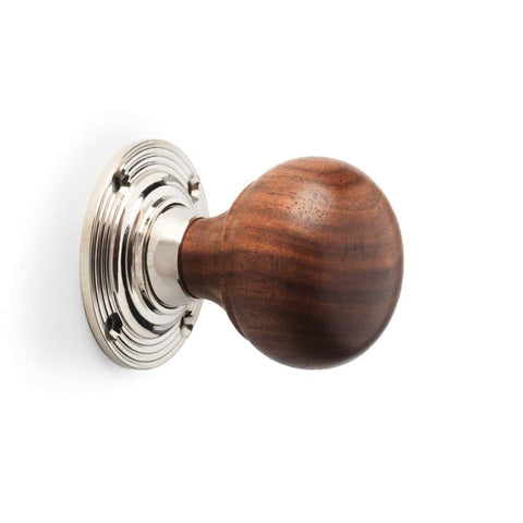 Pewter Cast Iron Davenport Rim Lock Rosewood Polished Nickel Wood Bun Door Knobs