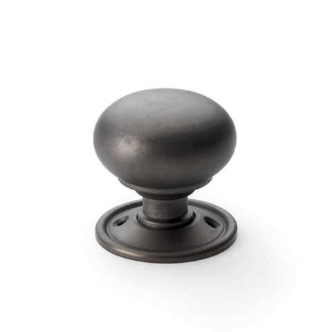 Pewter Cast Iron Regency Rim Lock 50mm Matt Antique Cottage Door Knobs
