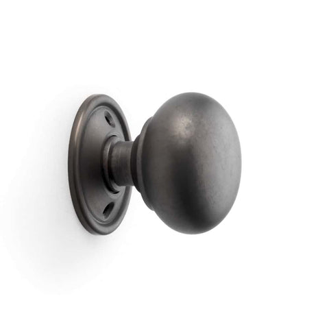 Pewter Cast Iron Regency Rim Lock 50mm Matt Antique Cottage Door Knobs