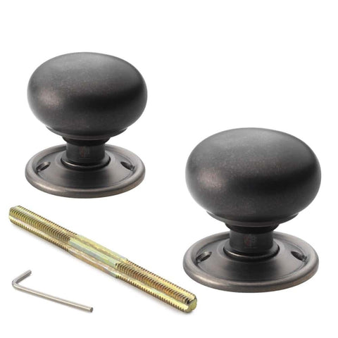 Pewter Cast Iron Regency Rim Lock 50mm Pewter Cottage Door Knobs