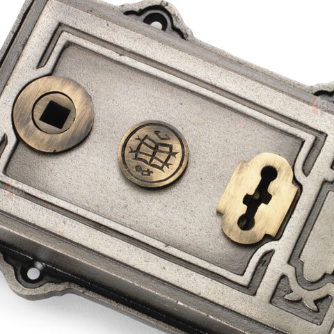 Pewter Davenport Rim Lock Antique Brass