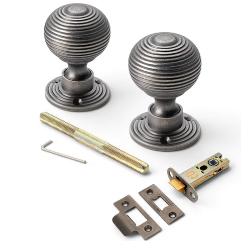 Pewter Hollow Beehive Door Knobs