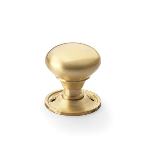 Polished Brass Davenport Rim Lock Satin Brass Cottage Door Knobs