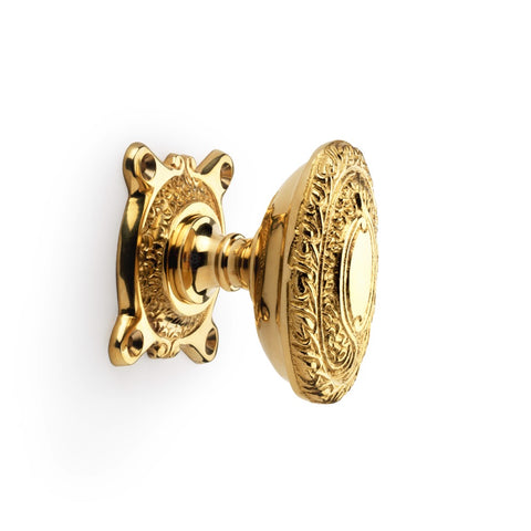 Black Brass Olde Victorian Rim Lock Polished Brass Floral Oval Door Knobs