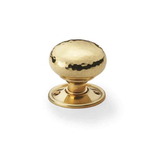 Polished Brass Floral Rim Lock Hammered Polished Brass Cottage Door Knobs