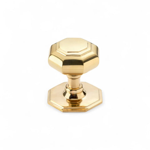 Polished Brass Octagonal Centre Door Knob