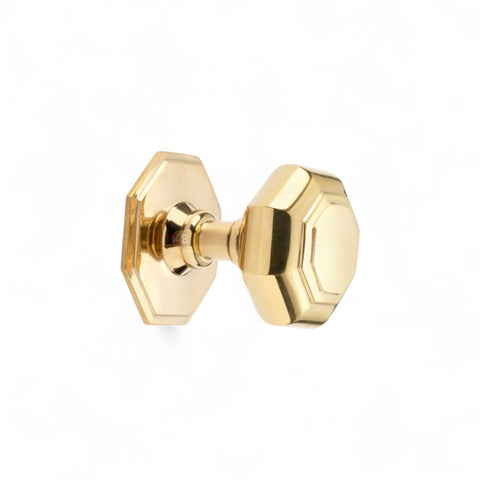 Polished Brass Octagonal Centre Door Knob