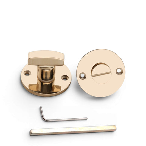 Plain Solid Brass Thumb Turn Set with Spindle, Allen Key and Fixings