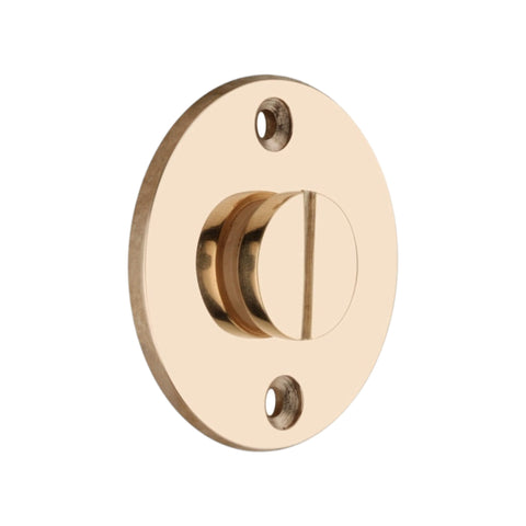 Close-Up of Plain Unlacquered Polished Brass Emergency Coin Release