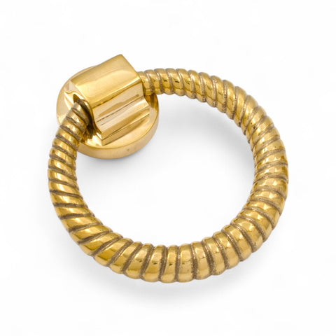 Polished Brass Reeded Ring Door Knocker