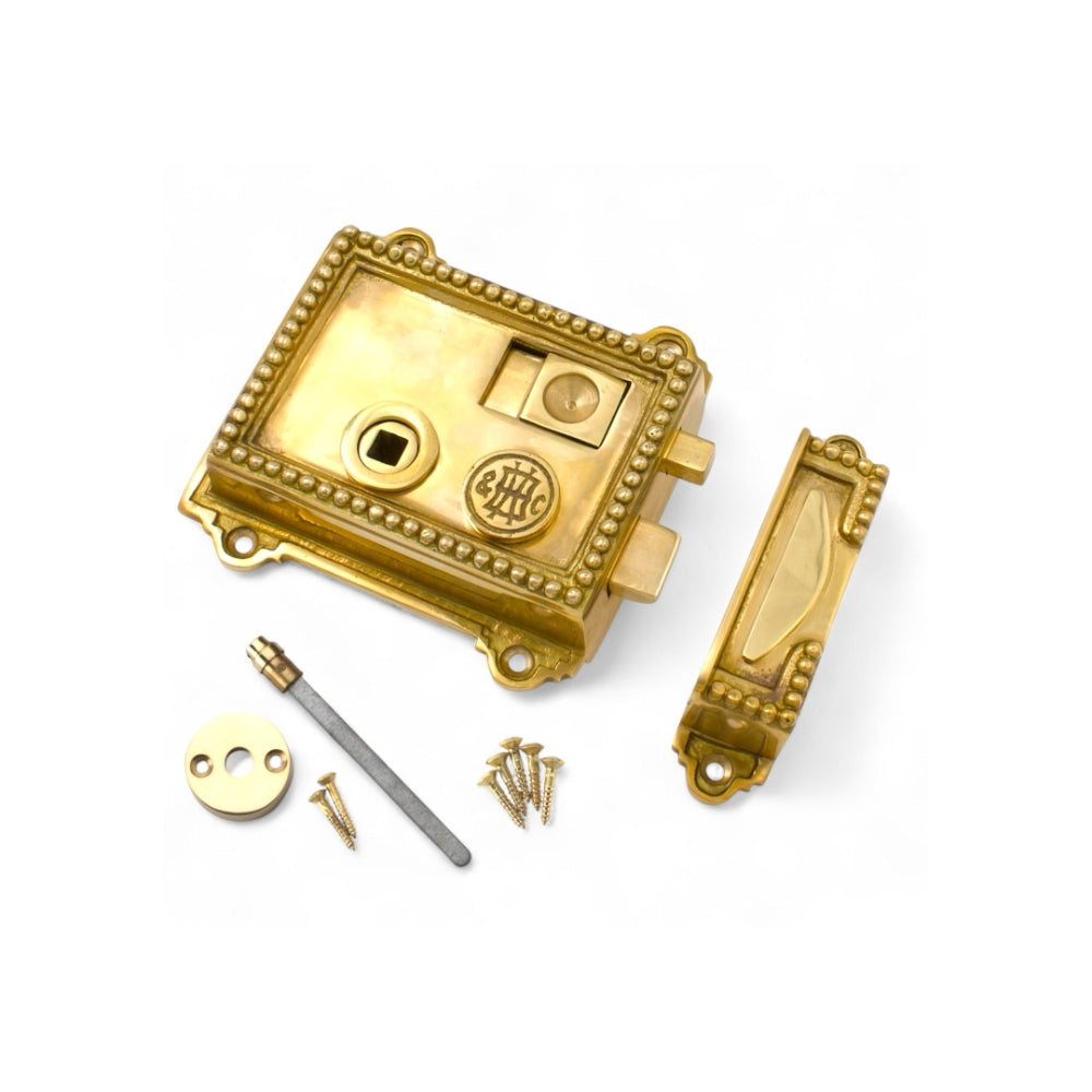 Polished Brass Regency Rim Lock | AB Hardware – ABHardware