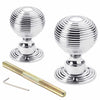 Polished Chrome Hollow Beehive Door Knobs