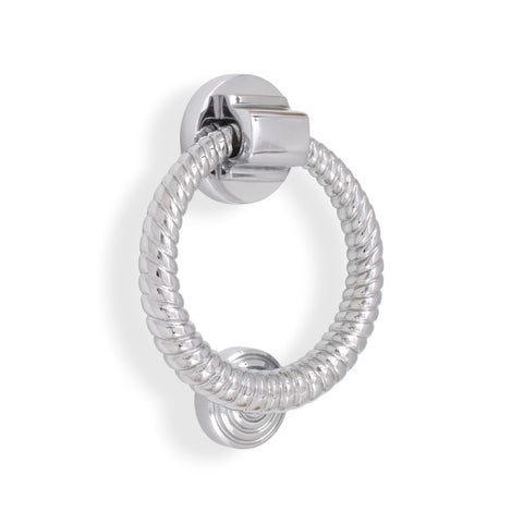 Polished Chrome Reeded Ring Door Knocker